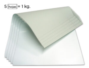 Cartoncillo gris liderpapel con una cara blanca 350 gr 64×88 cm paquete de 1 kg (5 hojas)