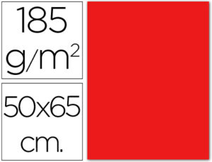 Cartulina guarro roja 50×65 cm 185 gr