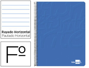 Cuaderno espiral liderpapel folio write tapa blanda 80h 60gr horizontal con margen color azul