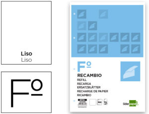 Recambio liderpapel a4 100 hojas 60g/m2 liso sin margen 4 taladros