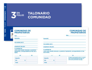 Talonario liderpapel comunidad tres en folio 106 con iva