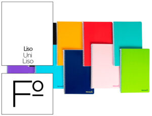 Cuaderno espiral liderpapel folio smart tapa blanda 80h 60gr liso sin margen colores surtidos