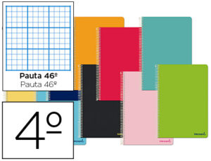 Cuaderno espiral liderpapel cuarto smart tapa blanda 80h 60gr rayado nº46 colores surtidos