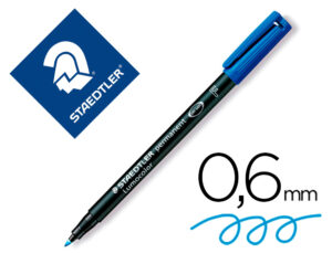 Rotulador staedtler lumocolor retroproyeccion punta de fibrapermanente 318-3 azul punta fina redonda 0.6 mm