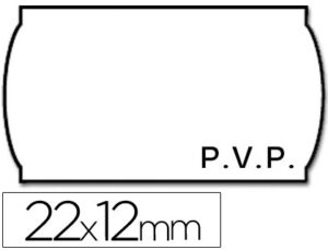 Etiquetas meto onduladas 2çx12 mm pvp blanca adh.2 rollo 1500 etiquetas