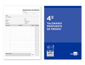 Talonario liderpapel pedidos cuarto original y copia t222