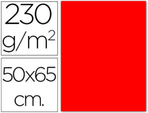 Cartulina fluorescente roja 50×65 cm 230 gr