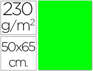 Cartulina fluorescente verde 50×65 cm 230 gr