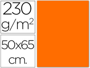 Cartulina fluorescente naranja 50×65 cm 230 gr