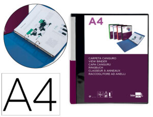 Carpeta liderpapel canguro 2 anillas 25 mm mixtas polipropileno din a4 negro opaco