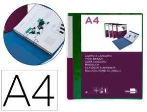 Carpeta liderpapel canguro 2 anillas 25 mm mixtas polipropileno din a4 verde translucido