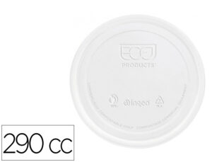 Tapa de plastico biodegradable para vaso de 290 cc paquete de 100 unidades