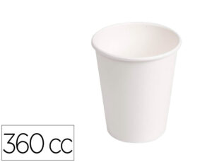 Vaso de carton biodegradable blanco 360 cc paquete de 40 unidades