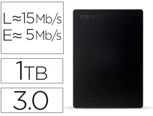 Disco duro externo toshiba canvio slim hdd 2,50″ 5.000 mbit/s usb 3.0 1 tb color negro”