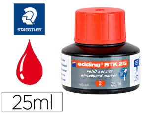 Tinta rotulador edding pizarra blanca btk-25 color rojo bote 25 ml