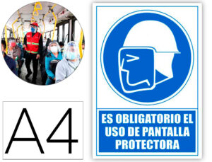 Pictograma archivo 2000 obligatorio uso de pantalla protectora pvc color azul 210×297 mm