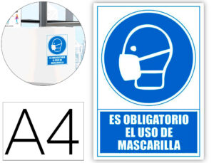 Pictograma archivo 2000 obligatorio el uso de mascarilla pvc color azul 210×297 mm