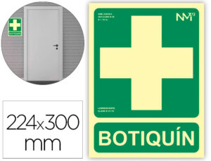 Pictograma archivo 2000 botiquin pvc verde luminiscente 224×300 mm