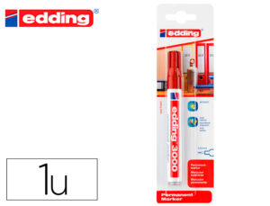 Rotulador edding marcador permanente 3000 rojo n.2 punta redonda 1,5-3 mm blister de 1 unidad