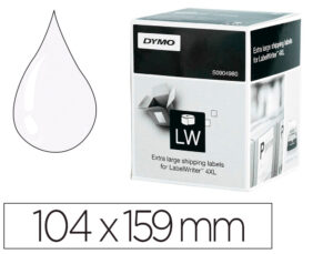 Etiqueta adhesiva dymo labelwriter para envio 104×159 mm blanca para impresoras 4xl/5xl rollo de 220 unidades