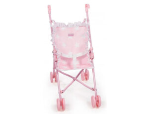 Silla pequeña de paseo para muñecas carlota color rosa 550x270x410 mm