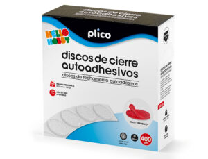 Disco de cierre plico velcro autoadhesivo 20 mm diametro color rojo caja de 400 unidades