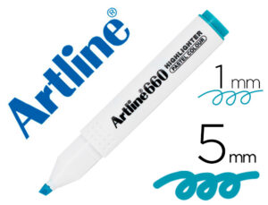 Rotulador artline fluorescente ek-660 azul pastel punta biselada