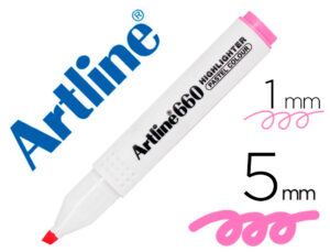 Rotulador artline fluorescente ek-660 rosa pastel punta biselada