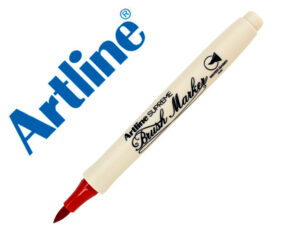 Rotulador artline supreme brush epfs pintura base de agua punta tipo pincel trazo fino rojo oscuro