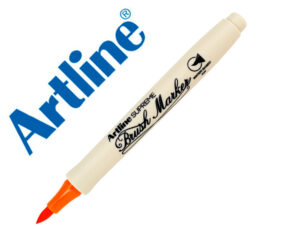 Rotulador artline supreme brush epfs pintura base de agua punta tipo pincel trazo fino naranja oscuro