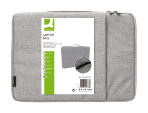 Funda para portatil q-connect 13,3″ con asa 1 bolsillo exterior con cremallera color gris 350x250x25 mm”