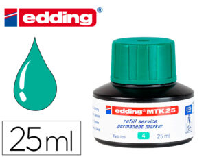 Tinta rotulador edding mtk25 con sistema capilar color verde bote 25 ml