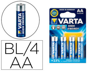 Pila varta alcalina longlife power aa tipo lr-06 blister de 4 unidades