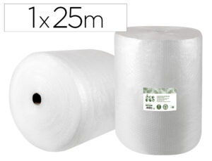 Plastico burbuja liderpapel ecouse 1x25m 30% de plastico reciclado