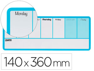 Planificador semanal nobo magnetico color azul 140×360 mm