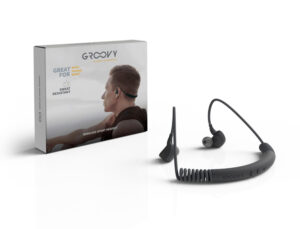 Auriculares groovy sport bluetooth neckband con microfono color gris oscuro