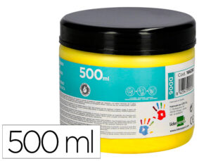 Pintura dedos liderpapel tarrina de 500 ml amarillo