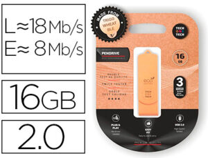 Memoria usb tech one tech ecotech biodegradable 16 gb usb 2.0