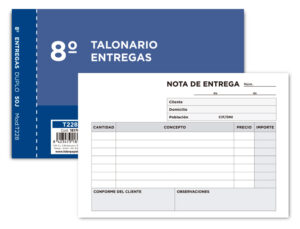 Talonario liderpapel entregas 8º original y copia t228 apaisado