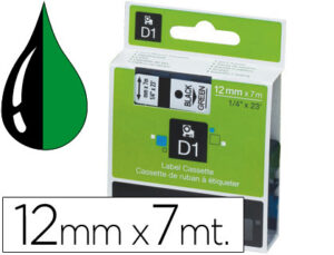 Cinta dymo 1000 negro-verde 12mm x 7mt d1