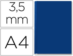 Tapa de encuadernacion channel rigida 35562 azul lomo aa capacidad 10/35 hojas