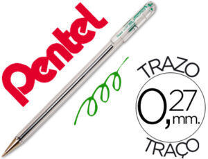 Boligrafo pentel bk-77 d verde