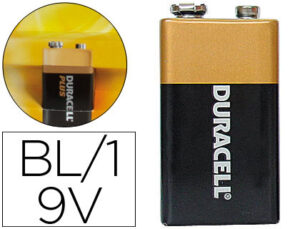 Pila duracell alcalina plus 9v blister con 1 unidad