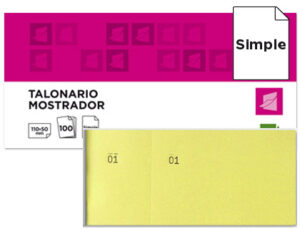 Talonario liderpapel mostrador 50×110 mm tl07 amarillo con matriz