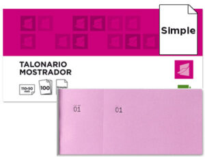 Talonario liderpapel mostrador 50×110 mm tl11 rosa con matriz