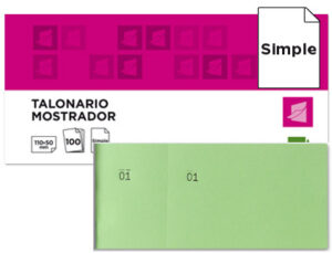 Talonario liderpapel mostrador 50×110 mm tl12 verde con matriz