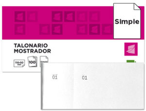 Talonario liderpapel mostrador 50×110 mm tl09 blanco con matriz