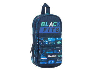 Plumier escolar safta blackfit8 logos retro mochila con 4 portatodos llenos 120x50x230 mm