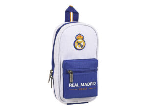 Plumier escolar safta real madrid 1 equipacion 21/22 mochila con 4 portatodos vacios 120x50x230 mm