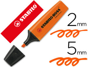 Rotulador stabilo boss fluorescente 70 naranja